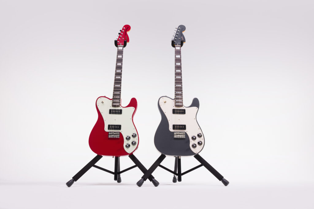 Fender Chris Shiflett Cleaver Telecaster Deluxe en Dakota Red y Charcoal Frost Metallic.